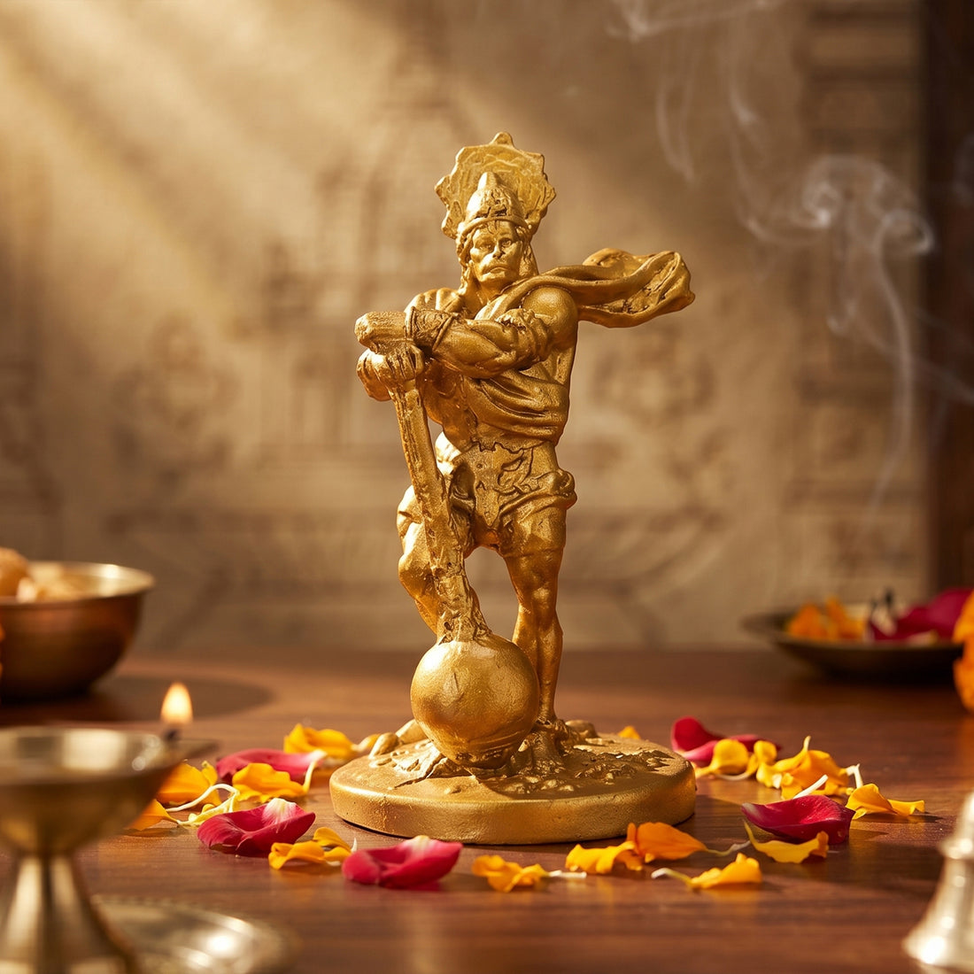 Bahubali Hanuman Ji Antique Gold