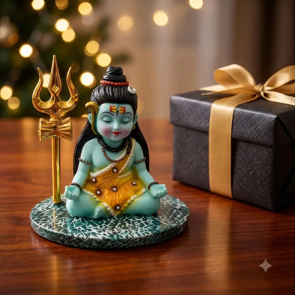 Baal Shiva Blue (Neelkanth) with Golden Trishul