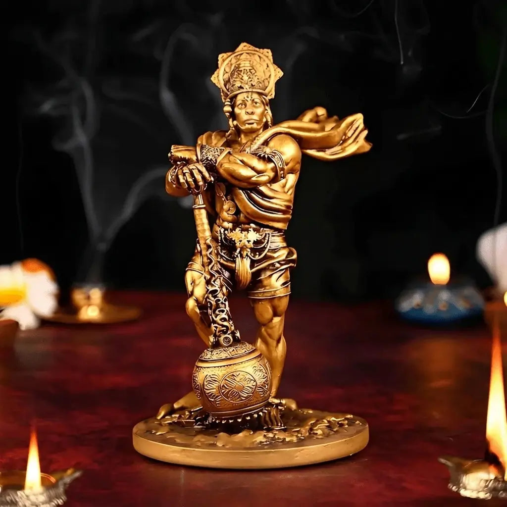 Bahubali Hanuman Ji Antique Gold