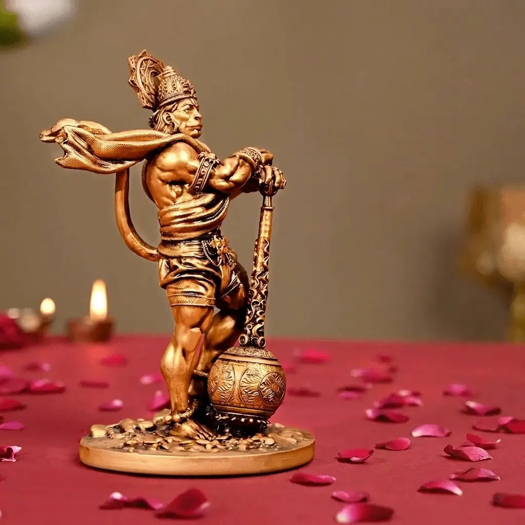 Bahubali Hanuman Ji Antique Gold