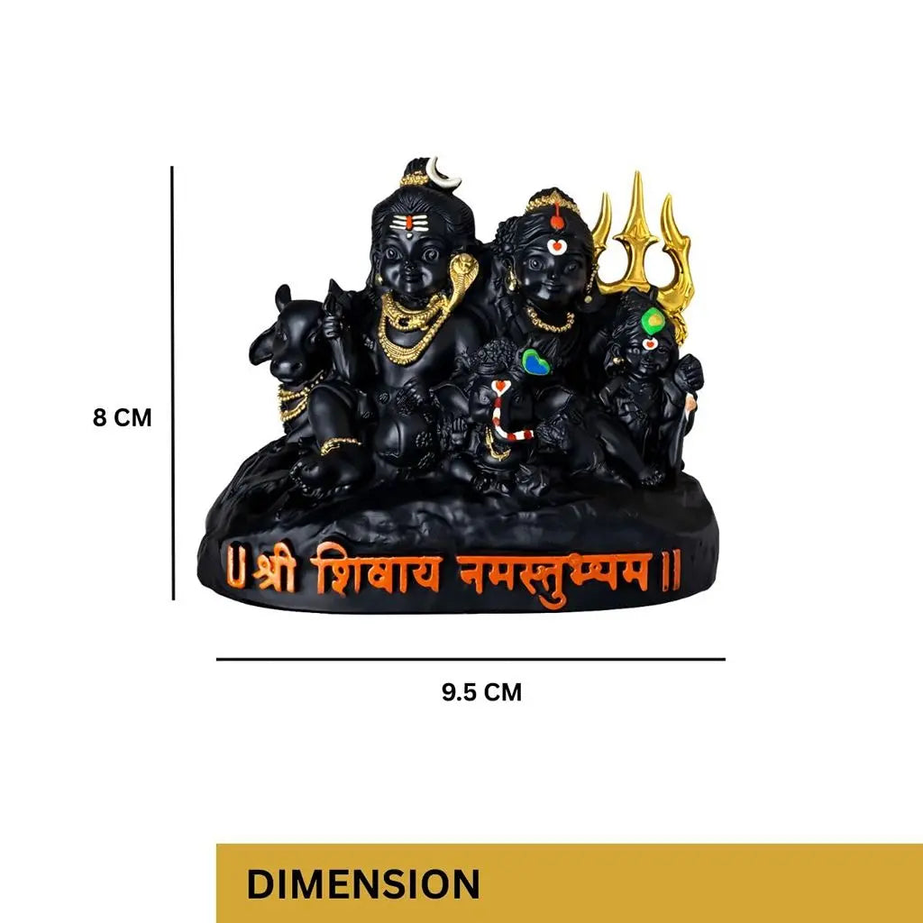 Shiv Parivar Black– Complete Divine Family