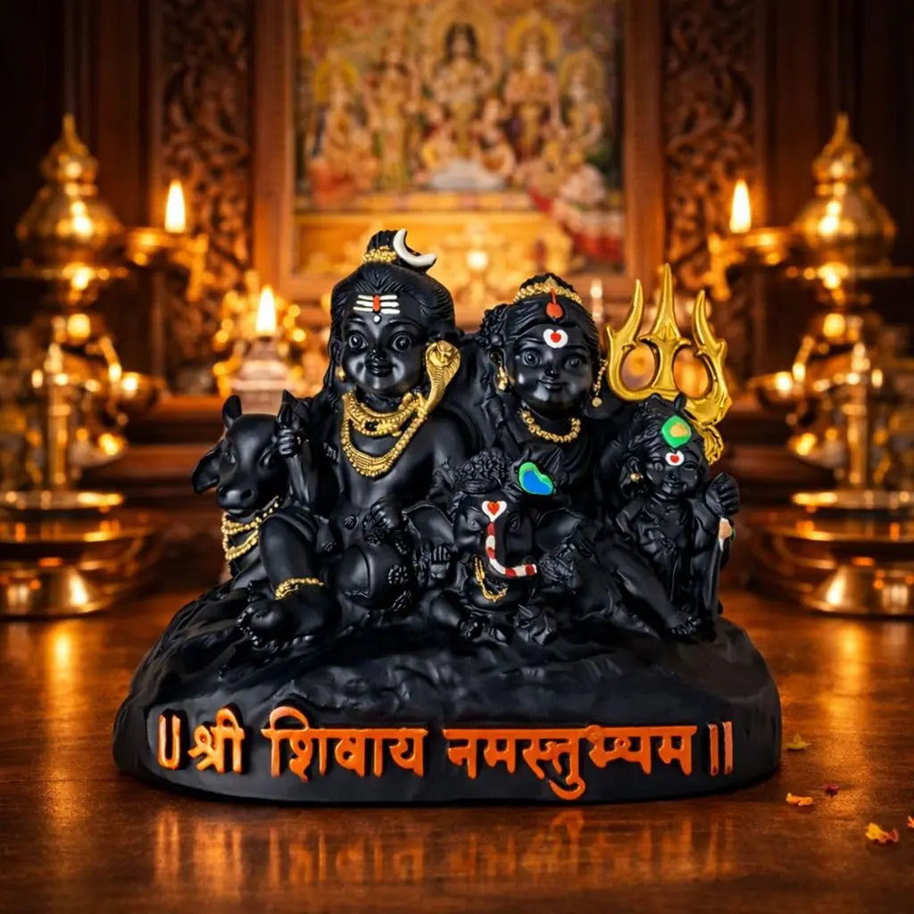 Shiv Parivar Black– Complete Divine Family