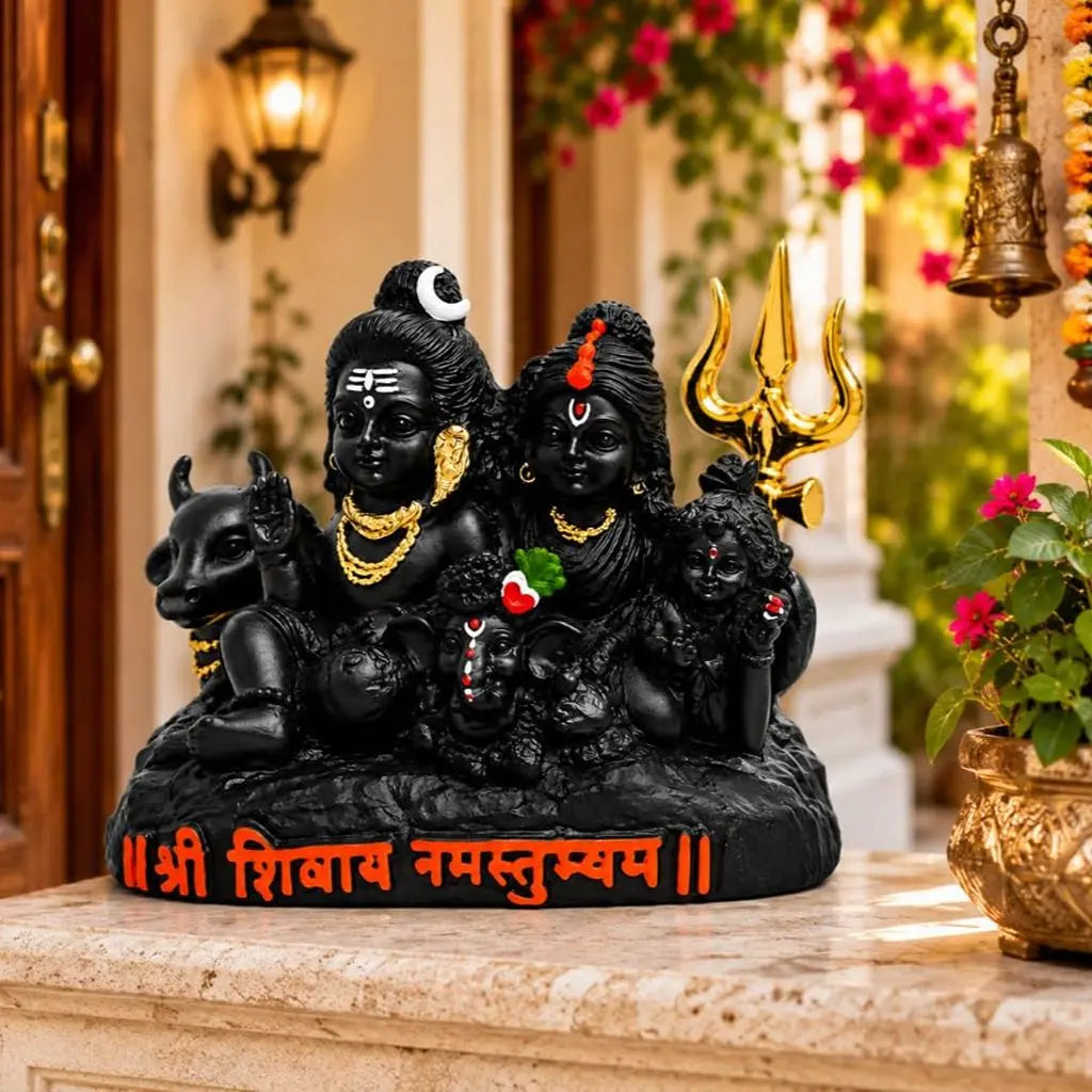 Shiv Parivar Black– Complete Divine Family