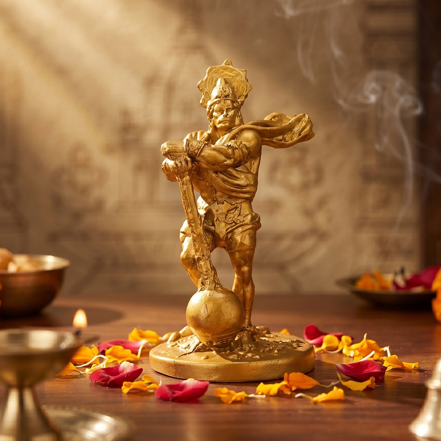 Bahubali Hanuman Ji Antique Gold