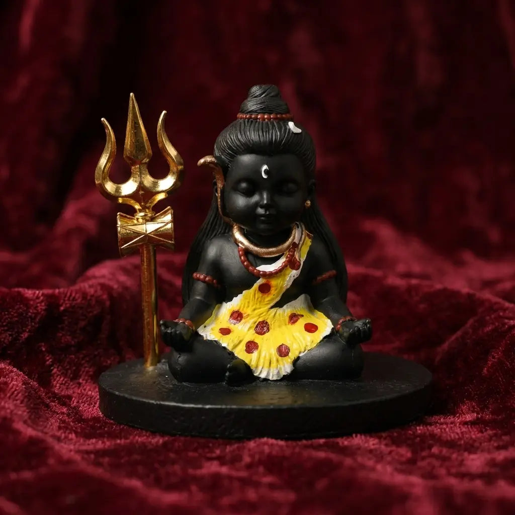 Baal Shiva Black with Golden Trishul