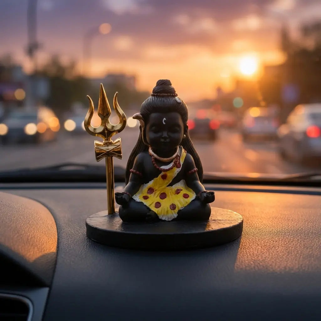 Baal Shiva Black with Golden Trishul