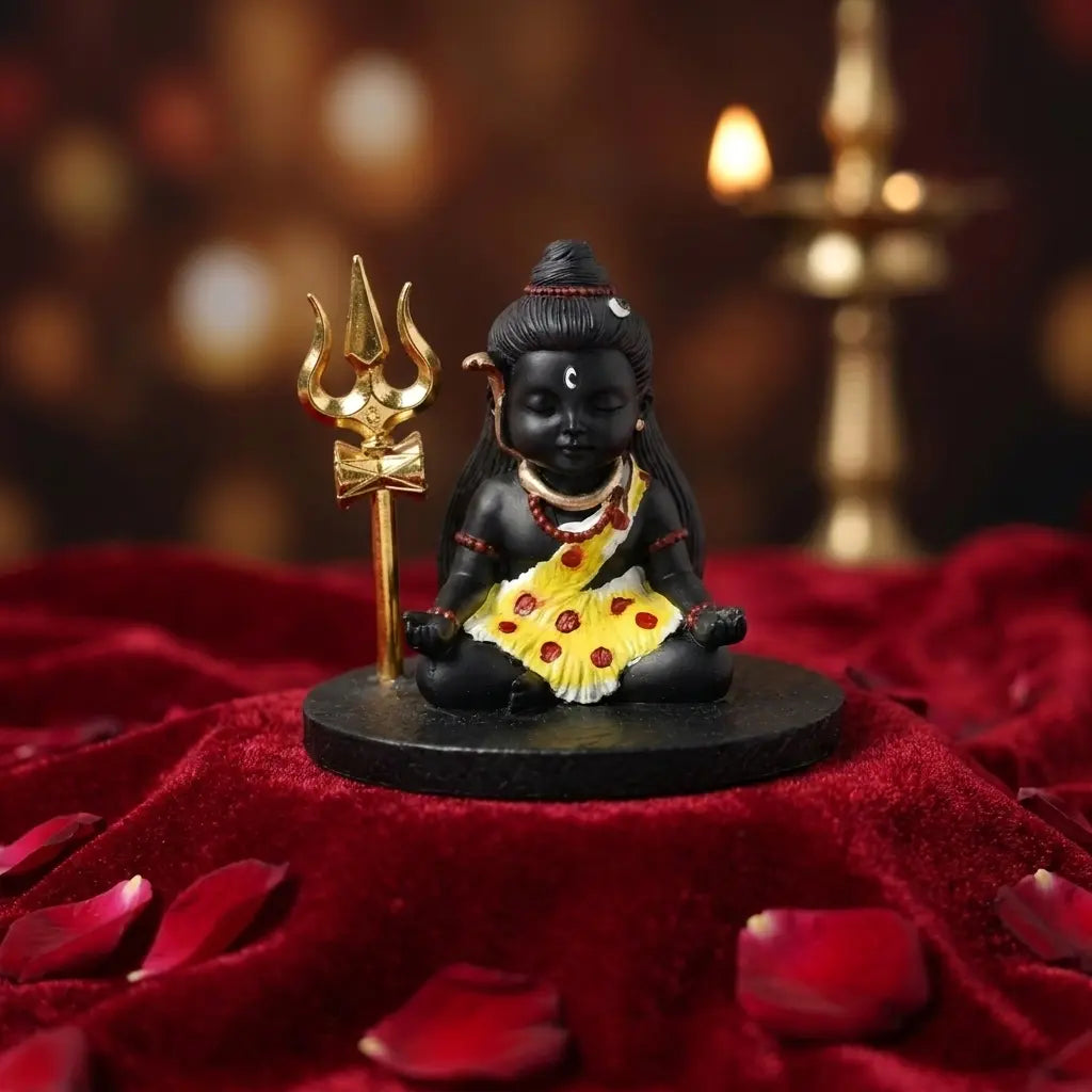 Baal Shiva Black with Golden Trishul