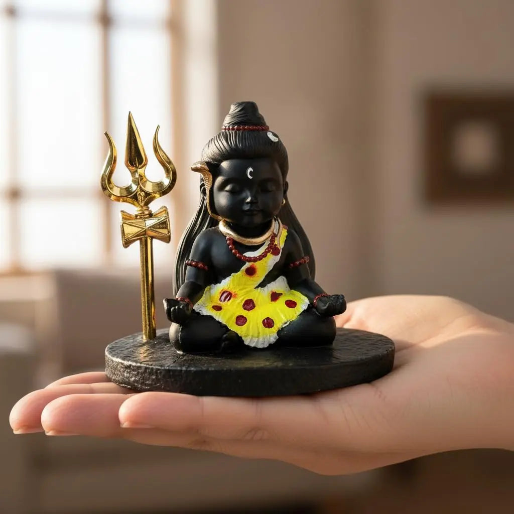 Baal Shiva Black with Golden Trishul