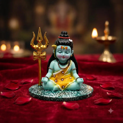Baal Shiva Blue (Neelkanth) with Golden Trishul