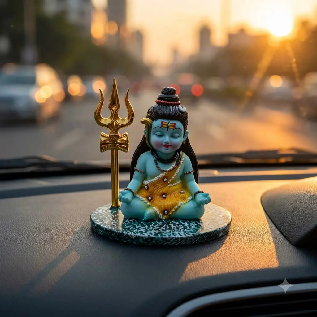 Baal Shiva Blue (Neelkanth) with Golden Trishul