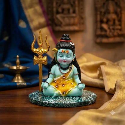 Baal Shiva Blue (Neelkanth) with Golden Trishul
