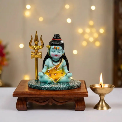 Baal Shiva Blue (Neelkanth) with Golden Trishul