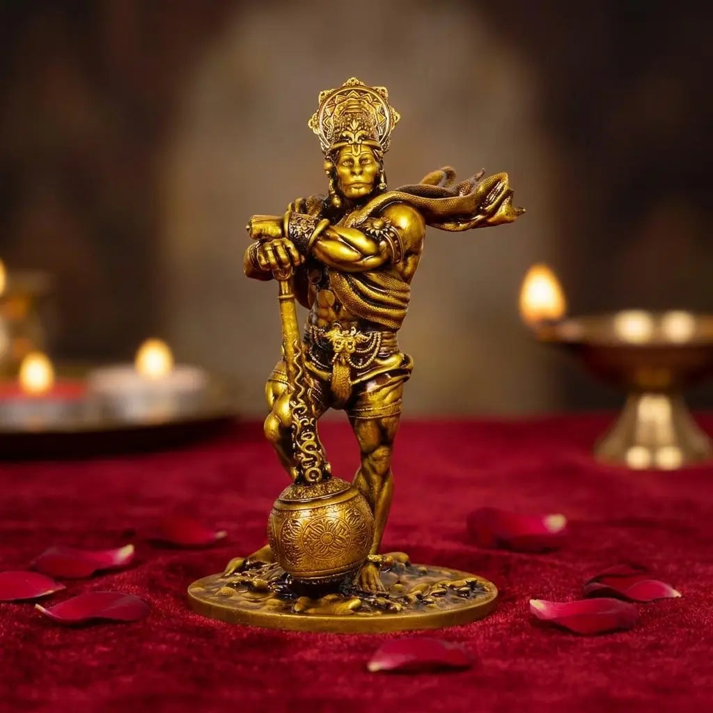 Bahubali Hanuman Ji Antique Gold