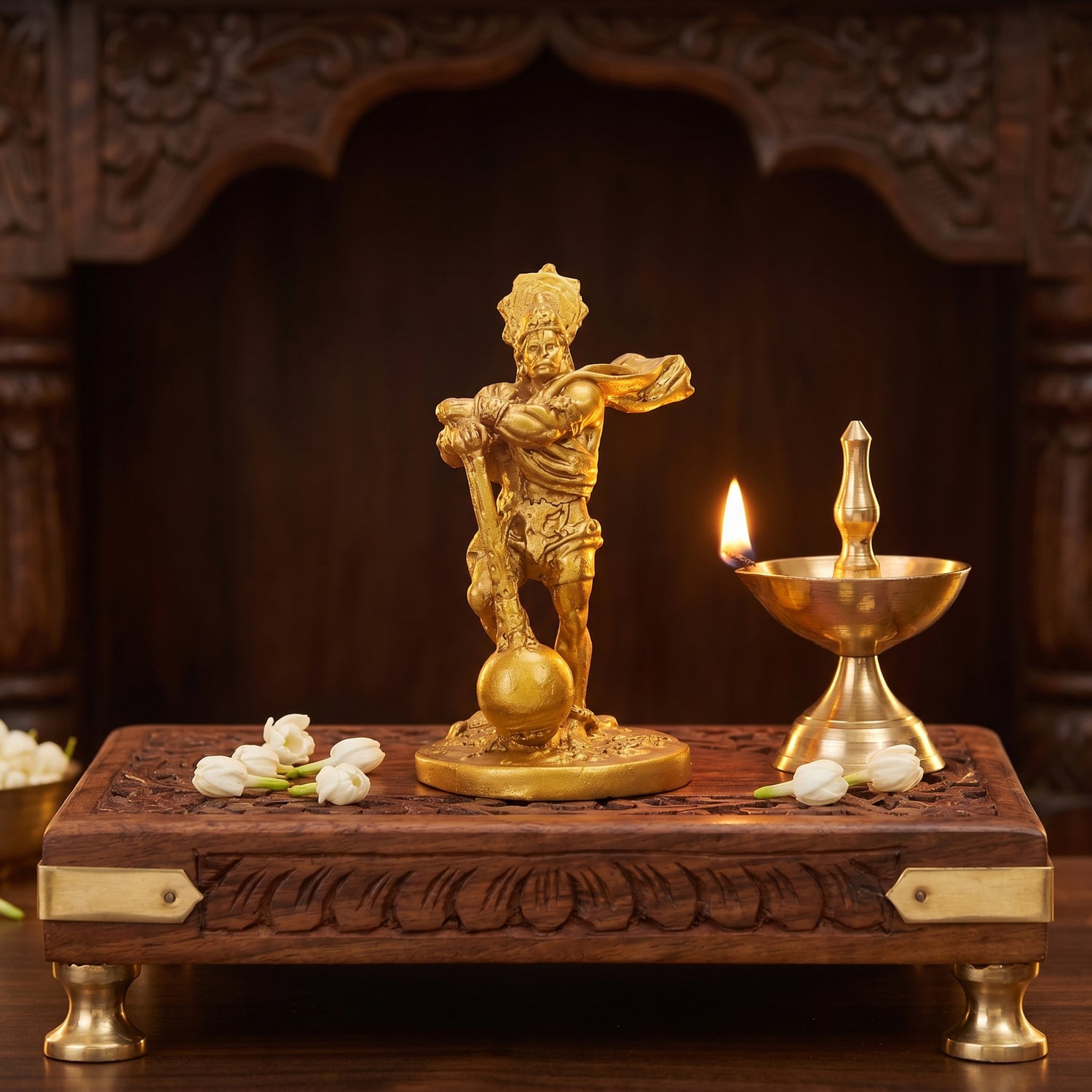 Bahubali Hanuman Ji Antique Gold