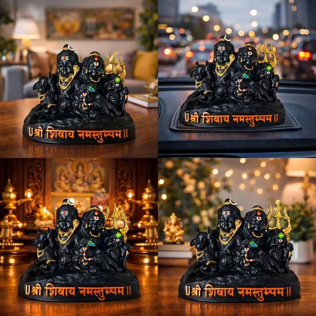 Shiv Parivar Black– Complete Divine Family